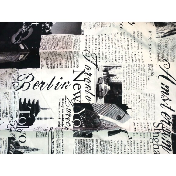 Reversible 100% cotton black white Passport full size duvet by Alamode Home - Picture 2 of 3